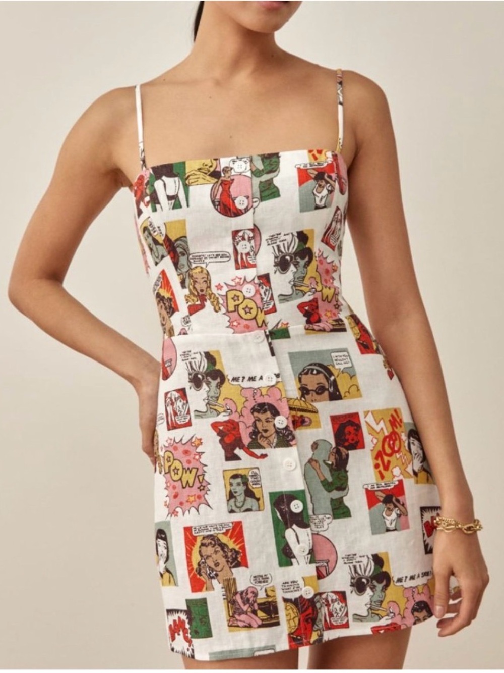Reformation Huckleberry Linen Comic Book Dress